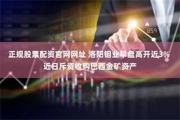 正规股票配资官网网址 洛阳钼业早盘高开近3% 近日斥资收购巴西金矿资产